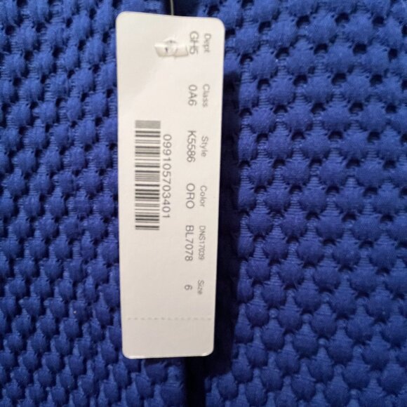 NEW J. Crew Collarless Portfolio Jacket in Matelasse, Oxford Royal Blue, Size 6 - Picture 4 of 6